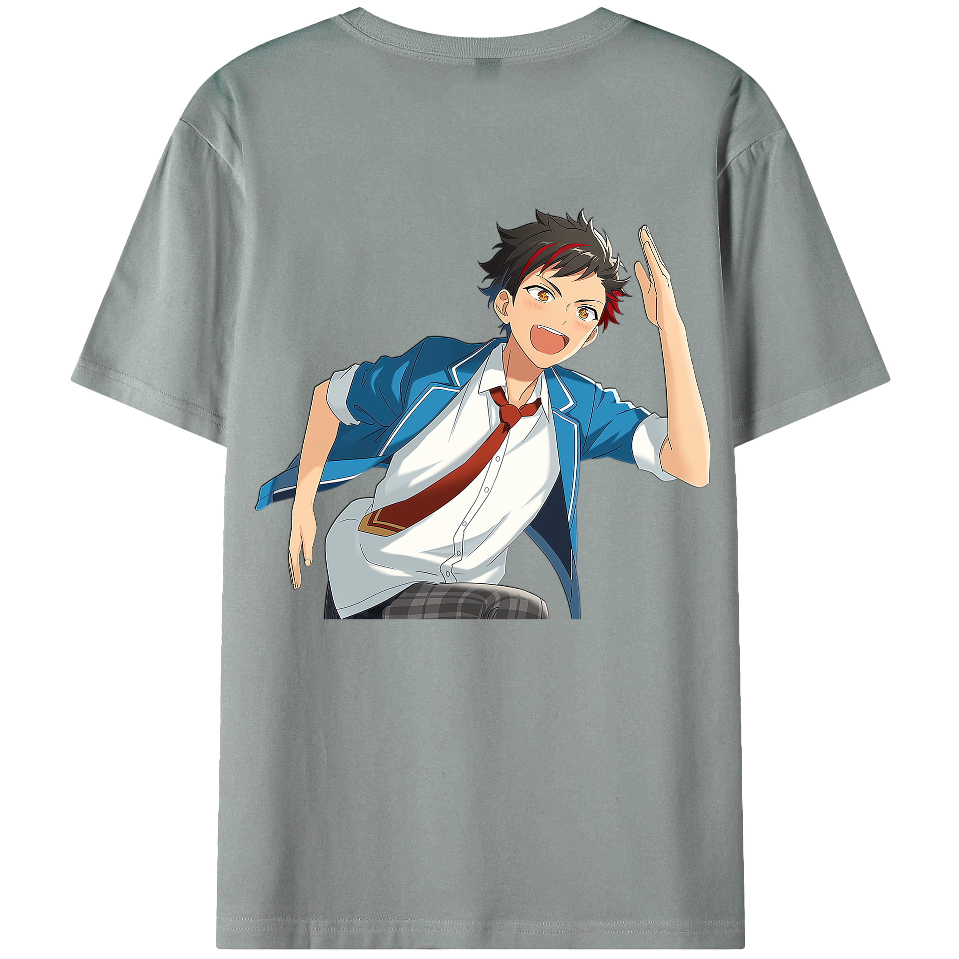 （画像用） あんさんぶるスターズ! Ensemble Stars 綿100％ メンズ半袖Tシャツ（バックプリント） 通気性
